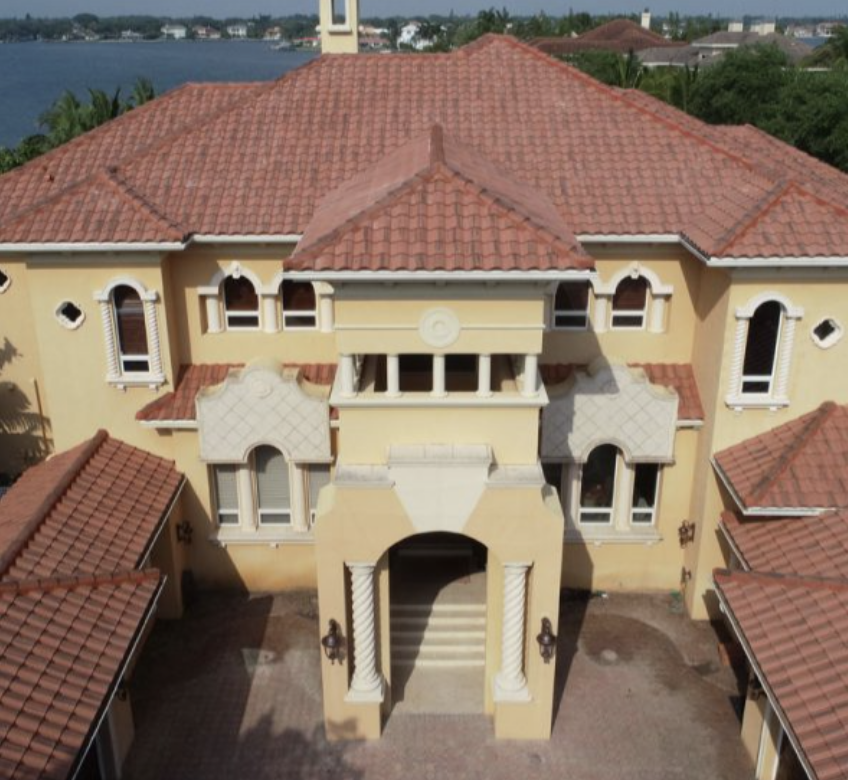 Tile roof replacement on a waterfront Florida home